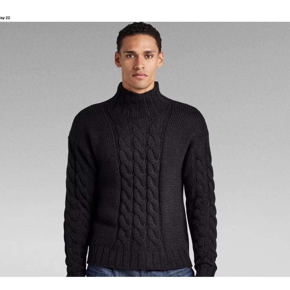 Heavy Cable Loose Mock Knit By G-Star